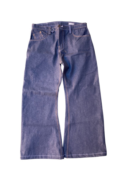 "GREY DENIM FLARES"