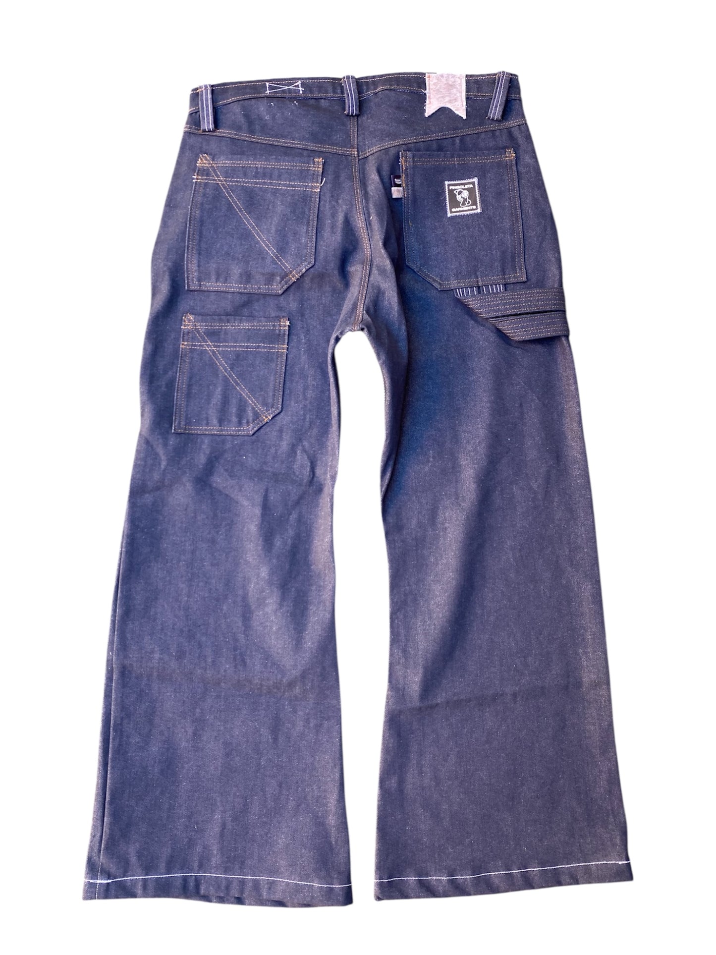 "GREY DENIM FLARES"