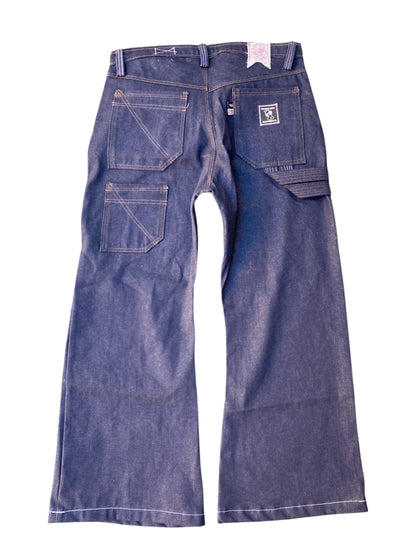 "GREY DENIM FLARES"